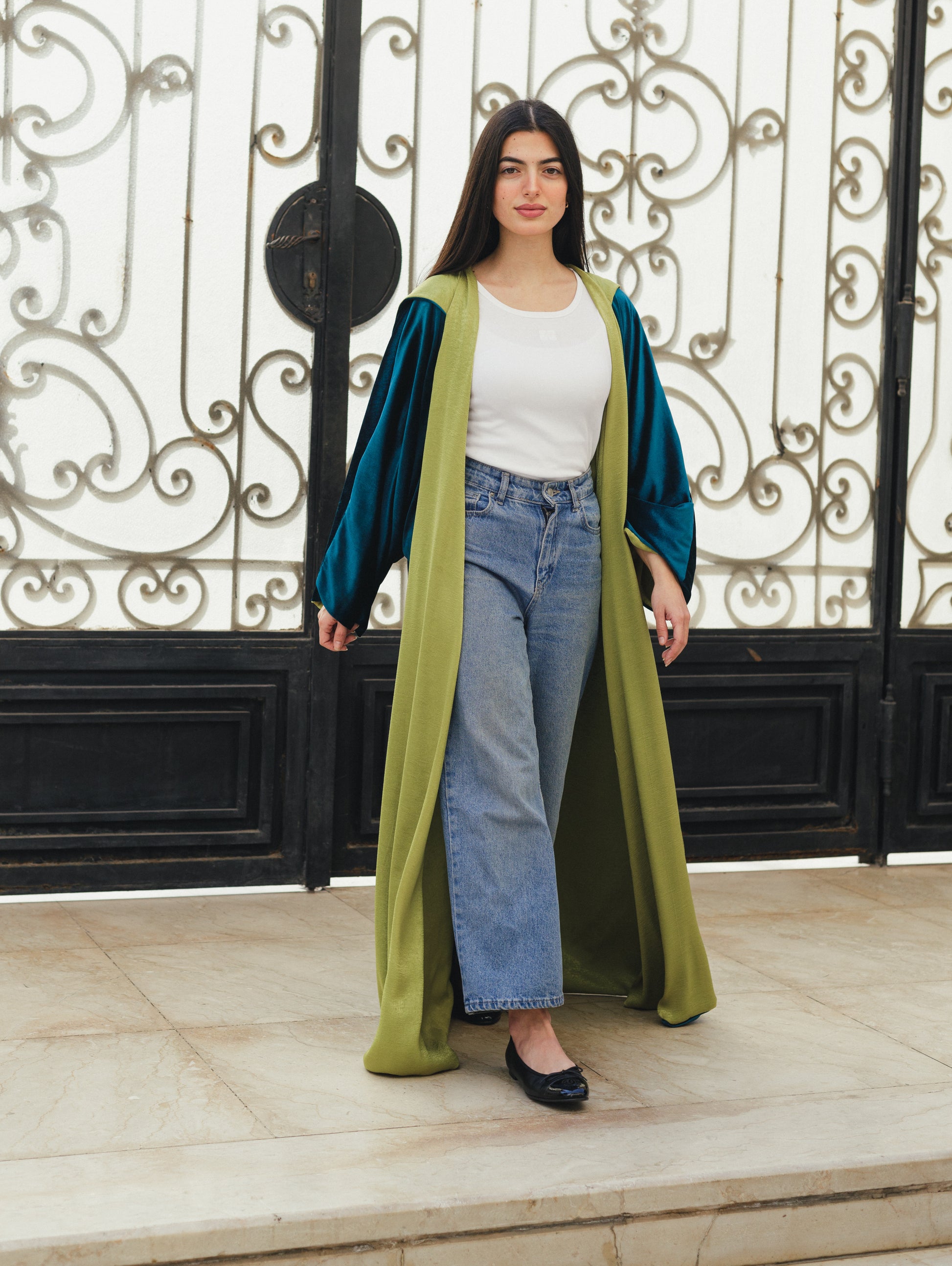 Hooded Velvet Tussles Kaftan