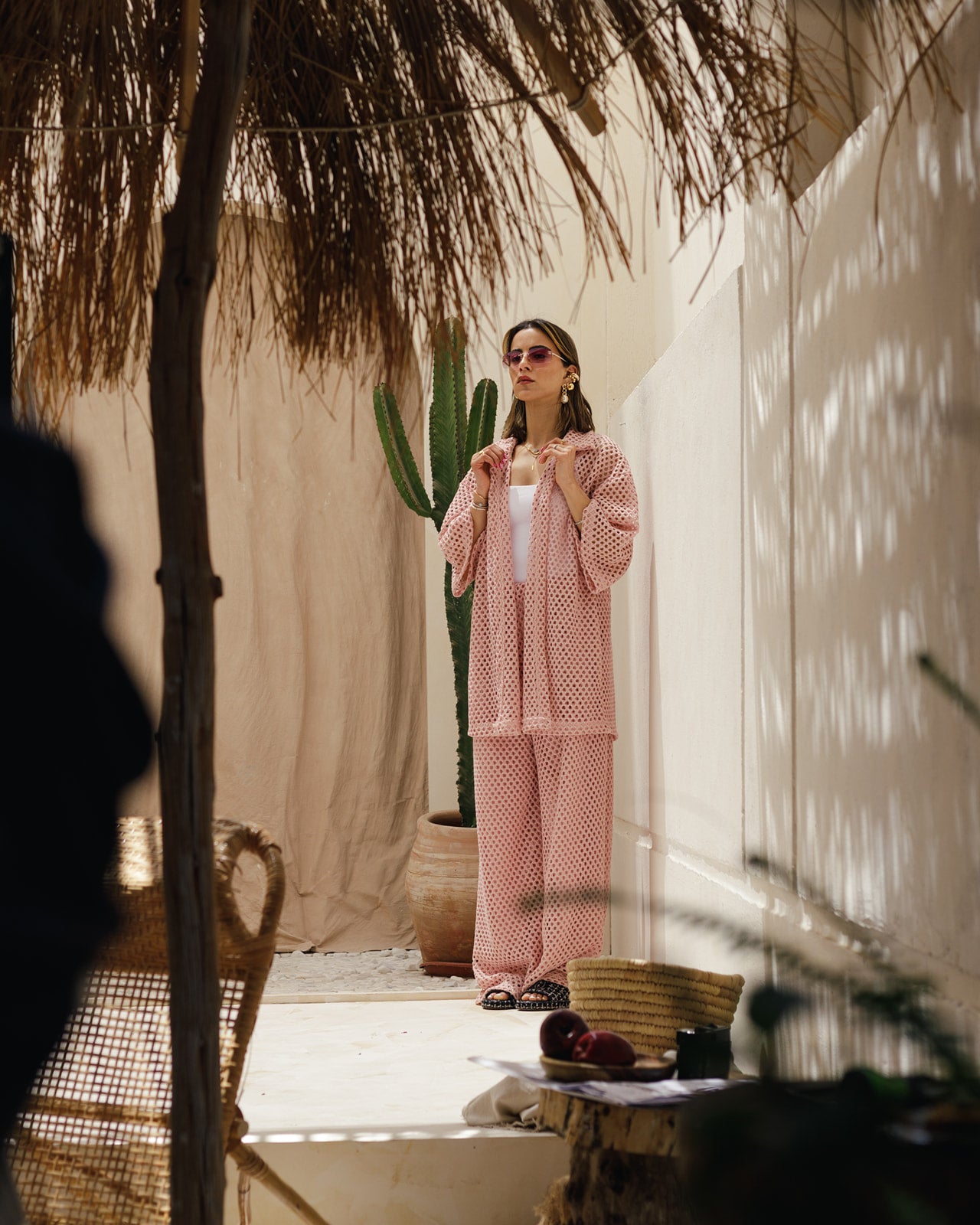 Shirt Crochet Set in Pink