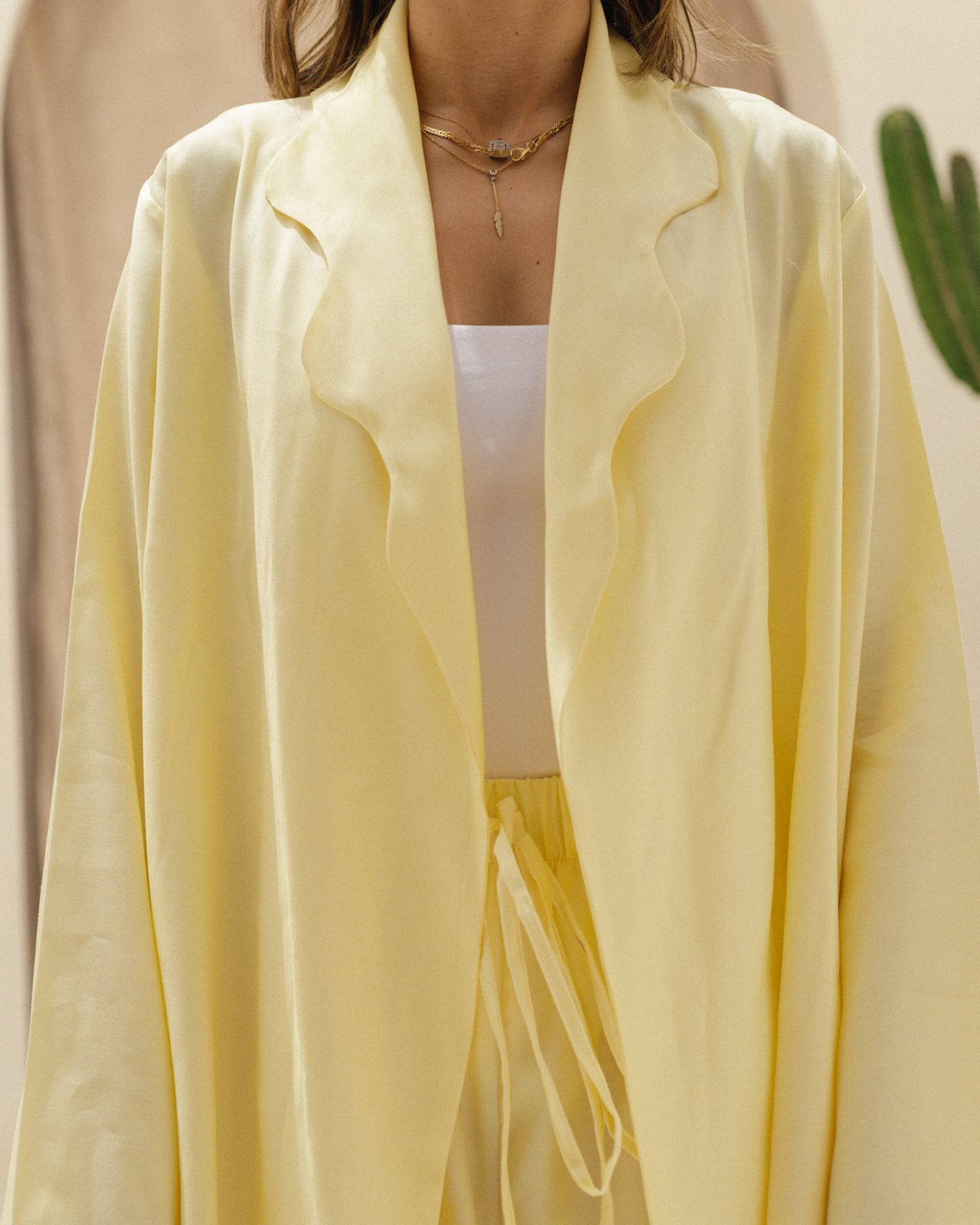 Butter Yellow Wavy Blazer Set