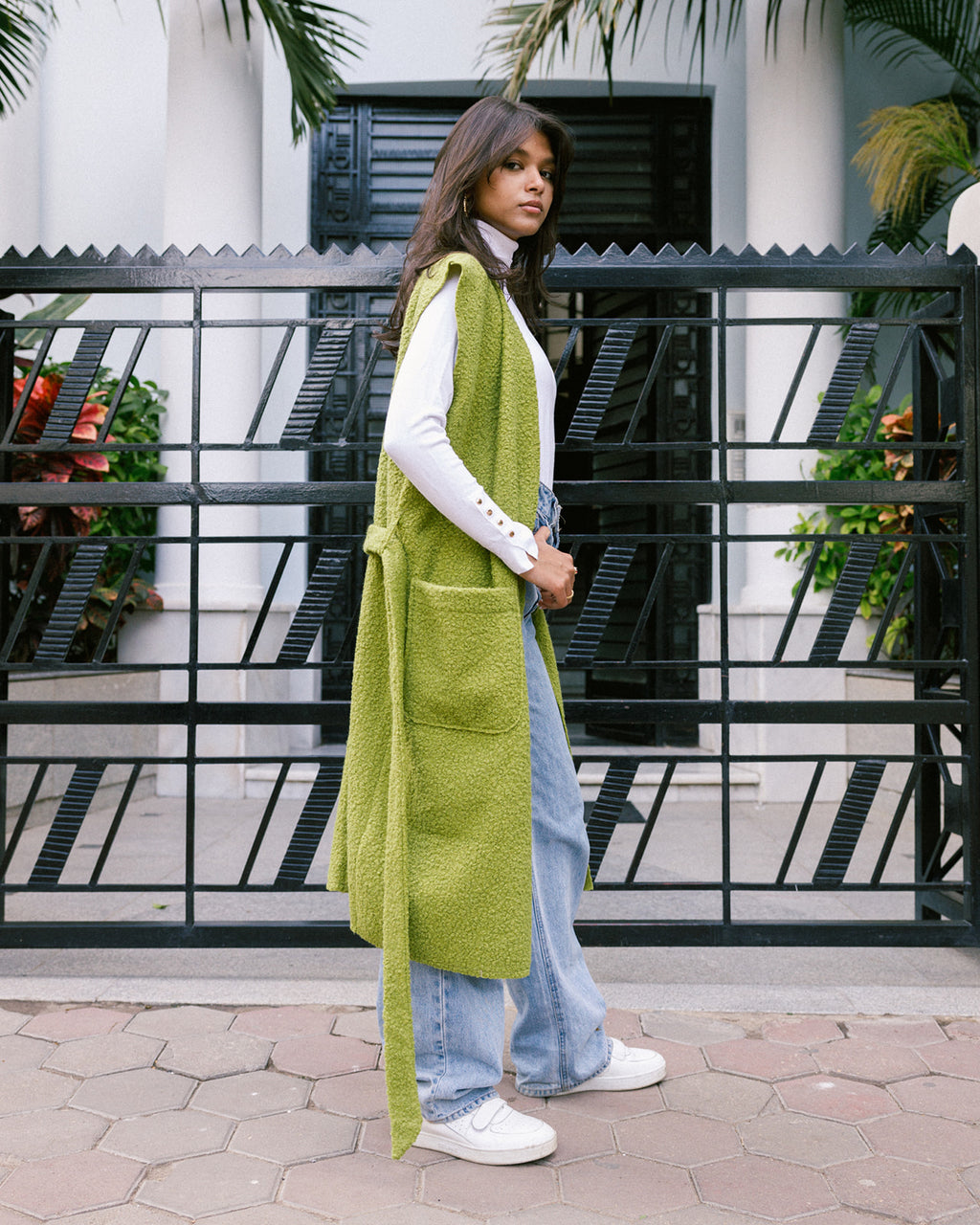 Bouclette Waistcoat Vest with Pockets