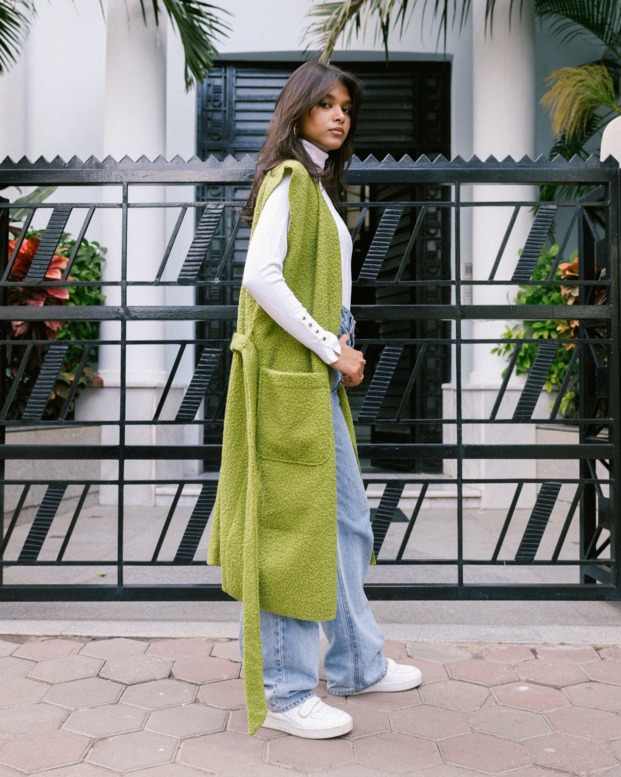 Bouclette Waistcoat Vest with Pockets