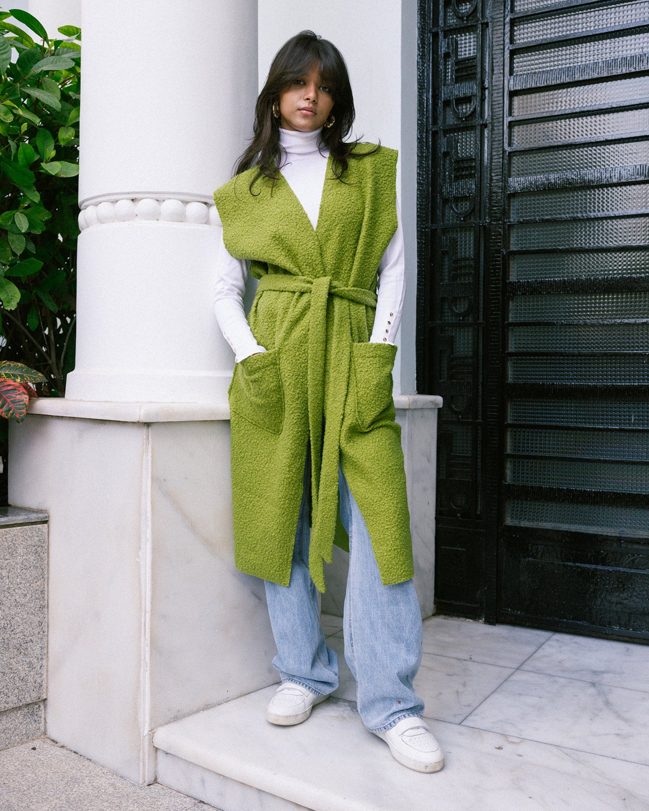 Bouclette Waistcoat Vest with Pockets