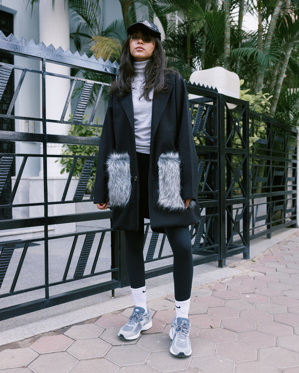 Wool Fur Pocket Jacket