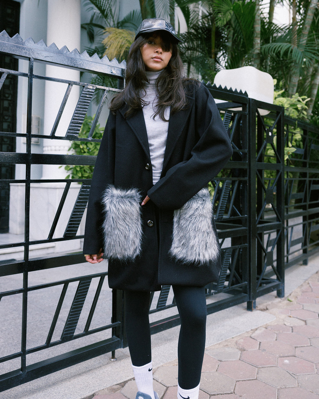 Wool Fur Pocket Jacket