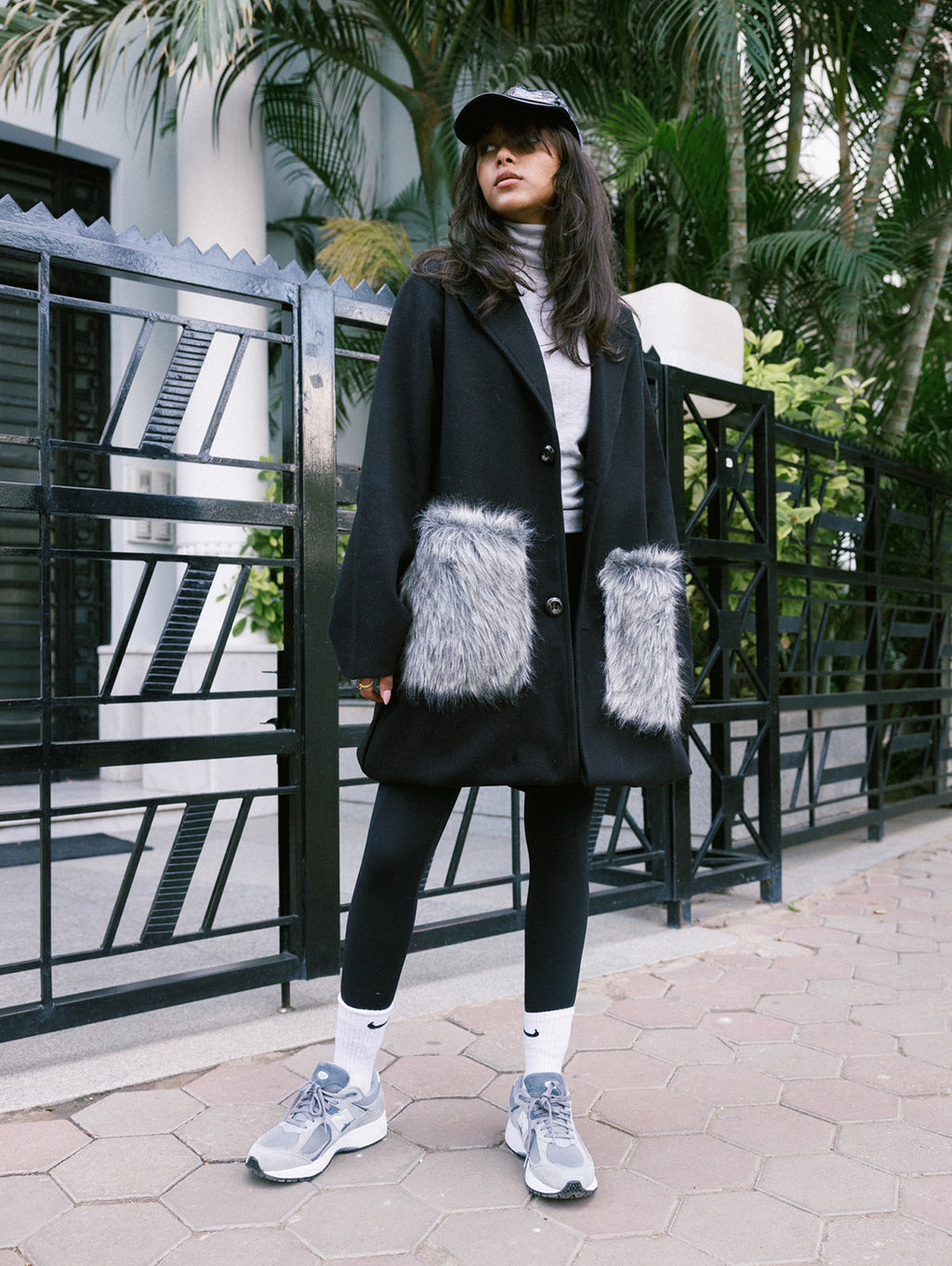 Wool Fur Pocket Jacket