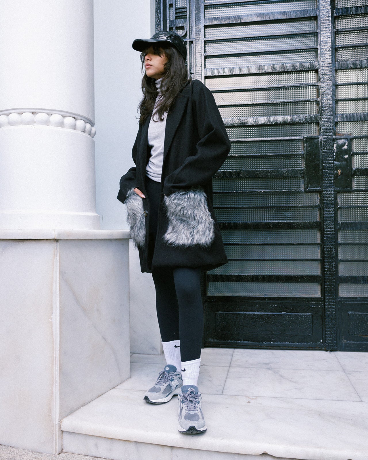 Wool Fur Pocket Jacket