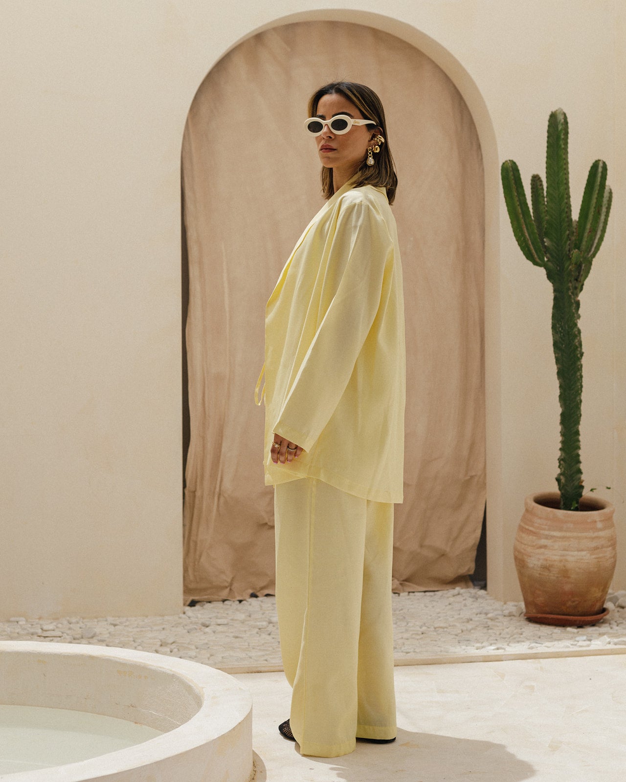 Butter Yellow Wavy Blazer Set