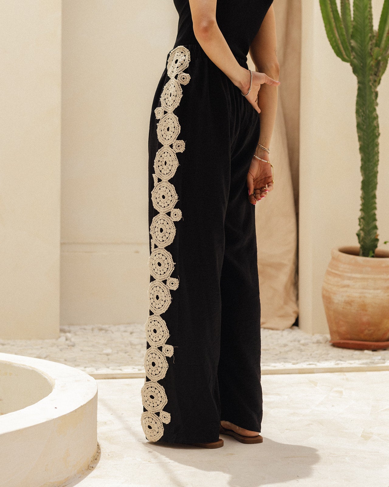 Linen Crochet Pants