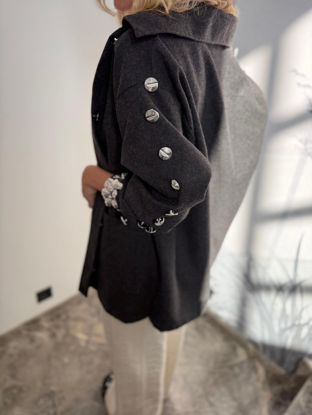 Wool Buttons Over-Sized Jacket