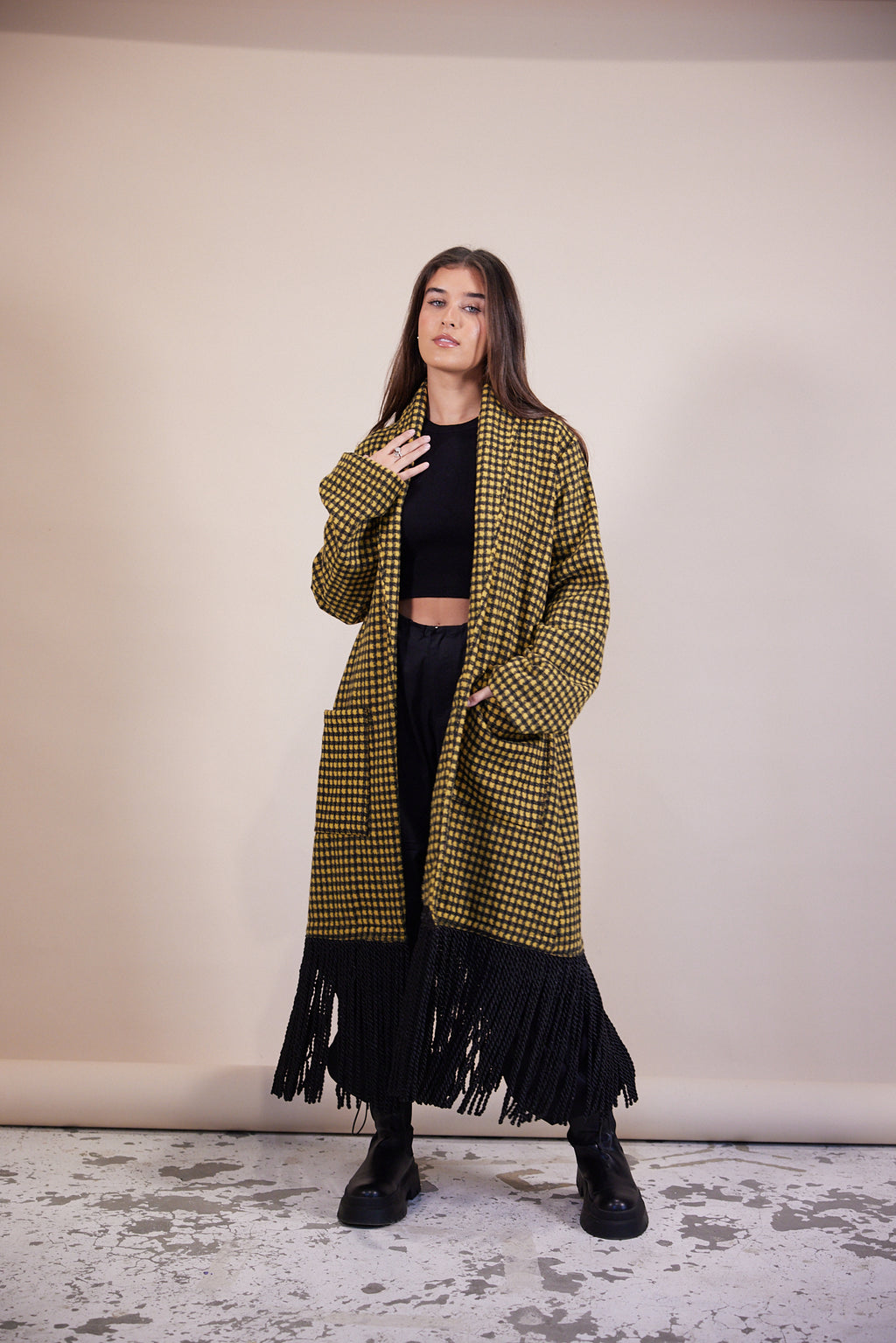 Fringes Pockets Coat