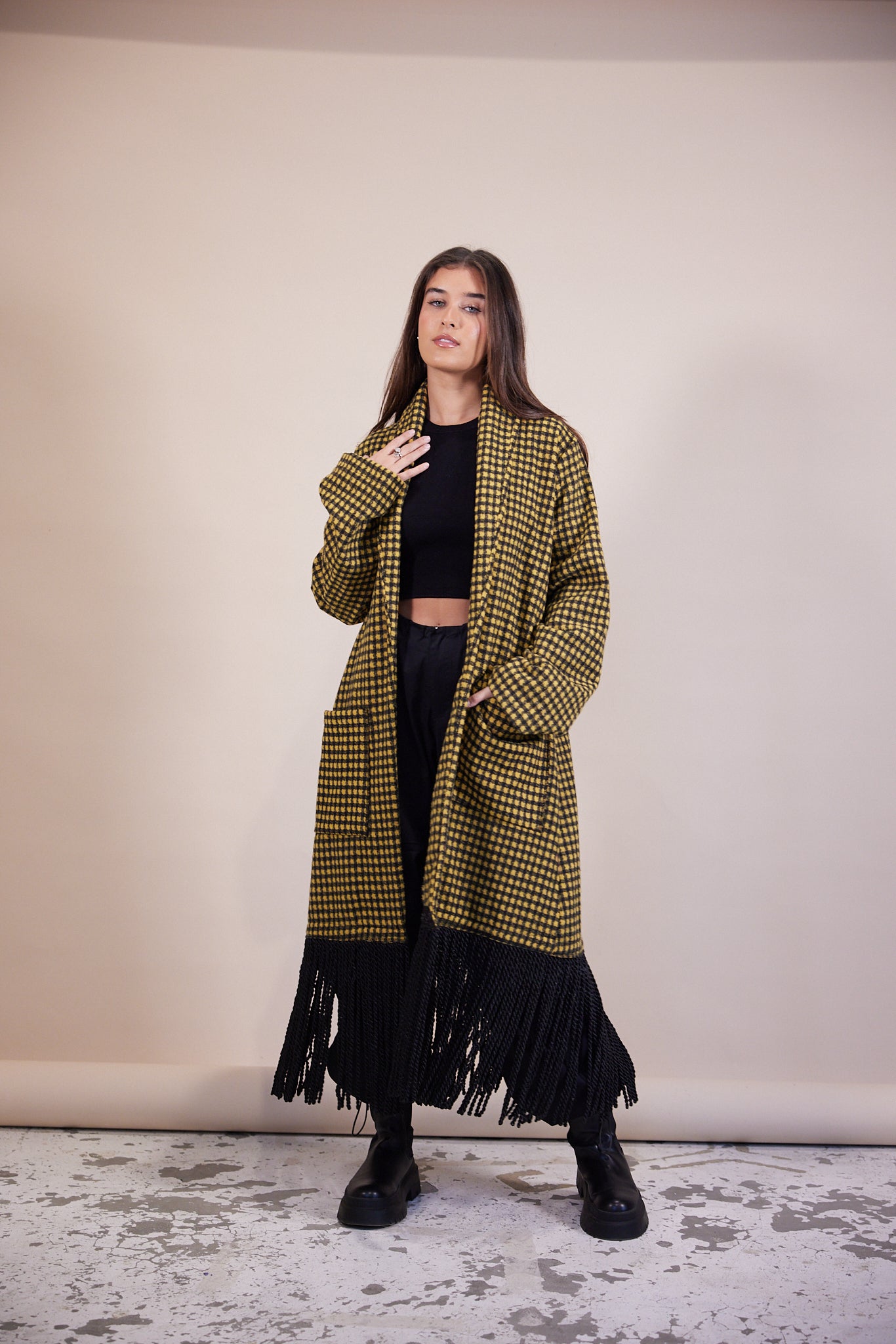 Fringes Pockets Coat
