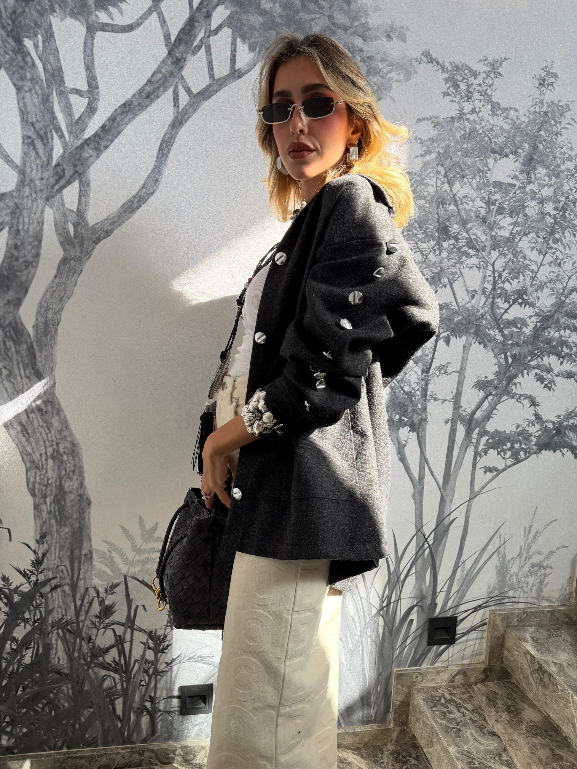 Wool Buttons Over-Sized Jacket